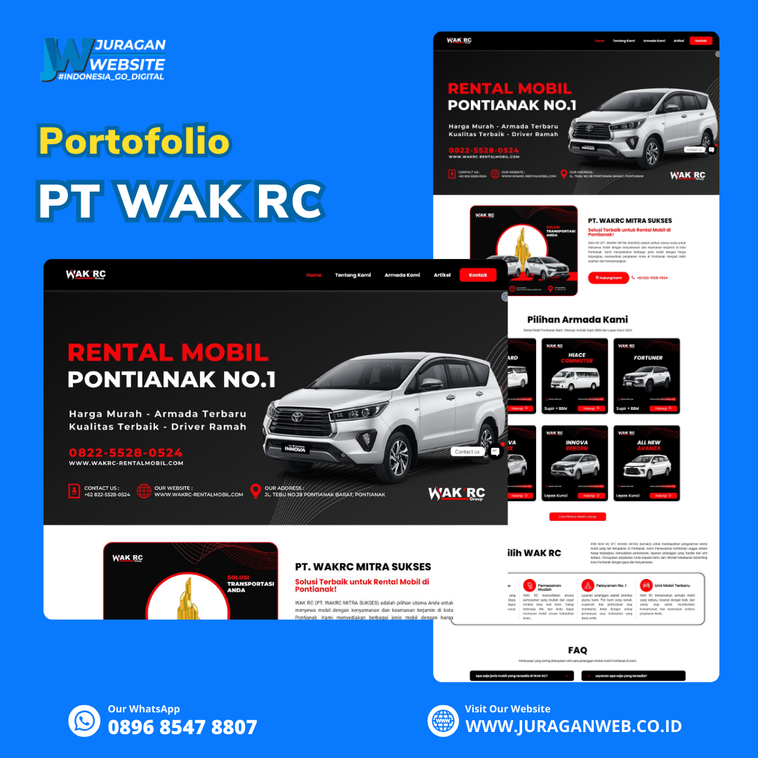 Portfolio Website: PT WAK RC Rental Mobil Pontianak